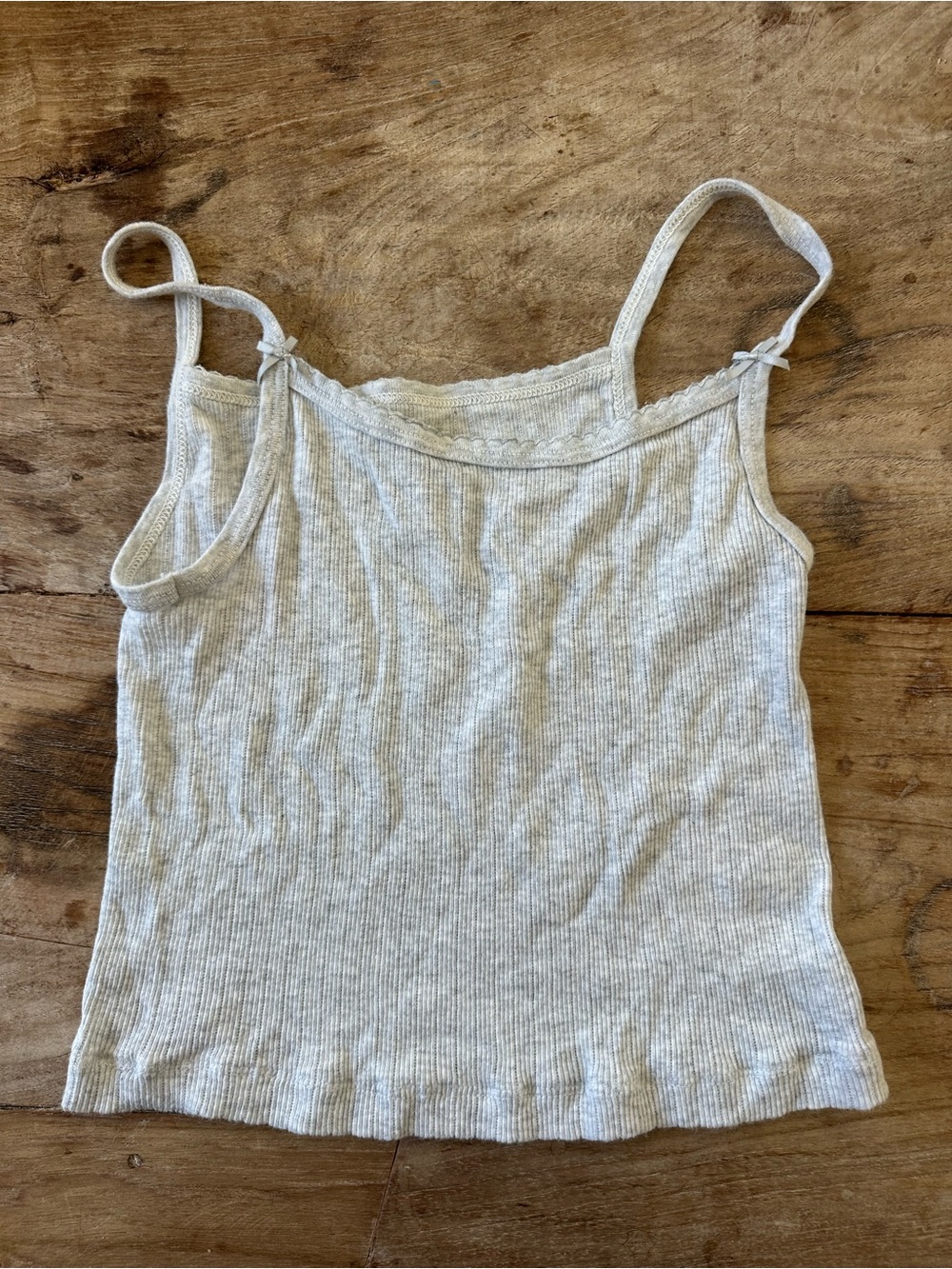 Brandy Melville Grey Ribbed Spaghetti Strap Tank